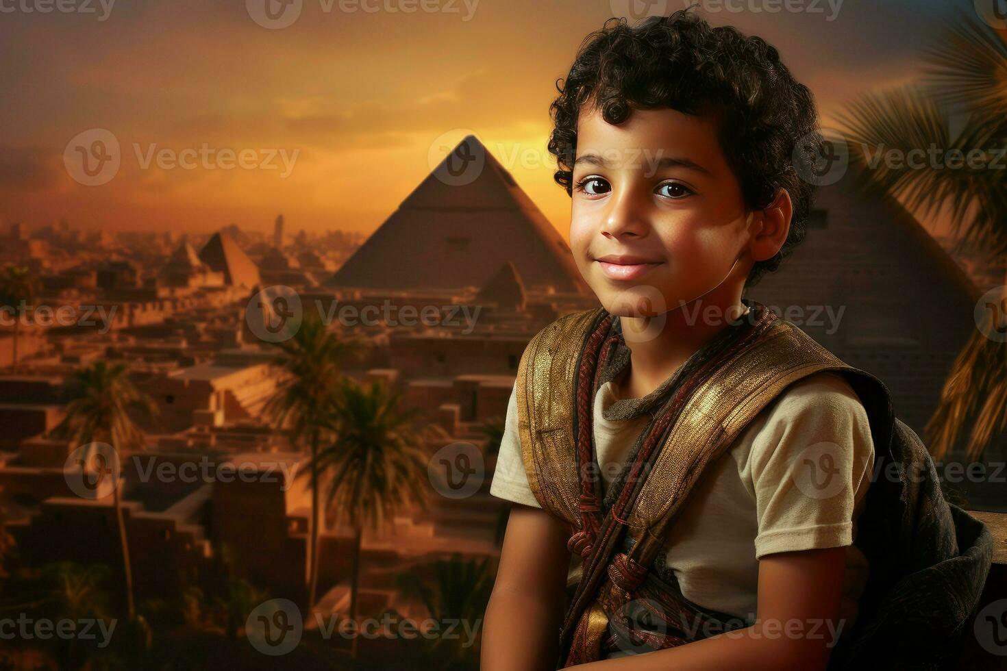 Ancient Person egyptian city. Generate AI photo