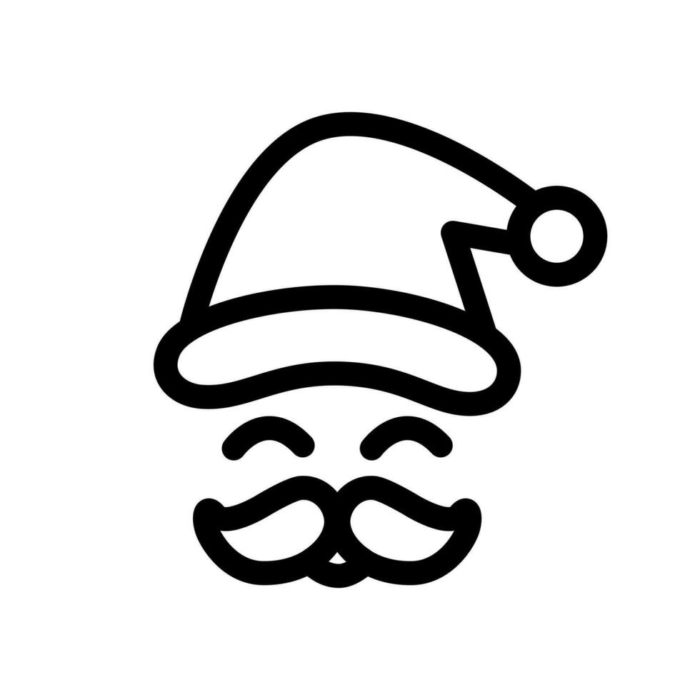 Santa Claus icon. Minimal illustration. Isolated on white background. Flat illustration. vector