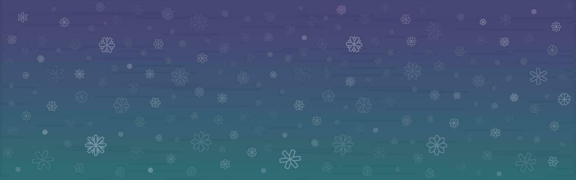 horizontal antecedentes con copo de nieve nevada. resumen misterioso púrpura y verde antecedentes. Navidad vector tarjeta. invierno Navidad y nuevo año antecedentes. vector ilustración.