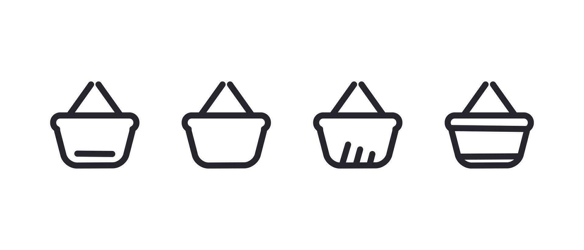 Set shopping handle basket icon. for web template and app. Isolated on white background. vector