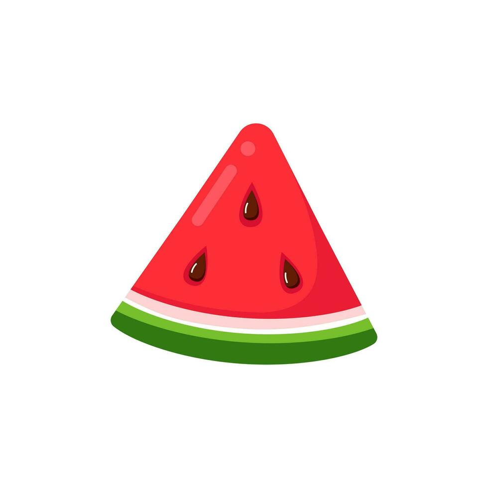 Slice of watermelon. Fruit illustration for farm market menu.Vector Isolated on white background. vector