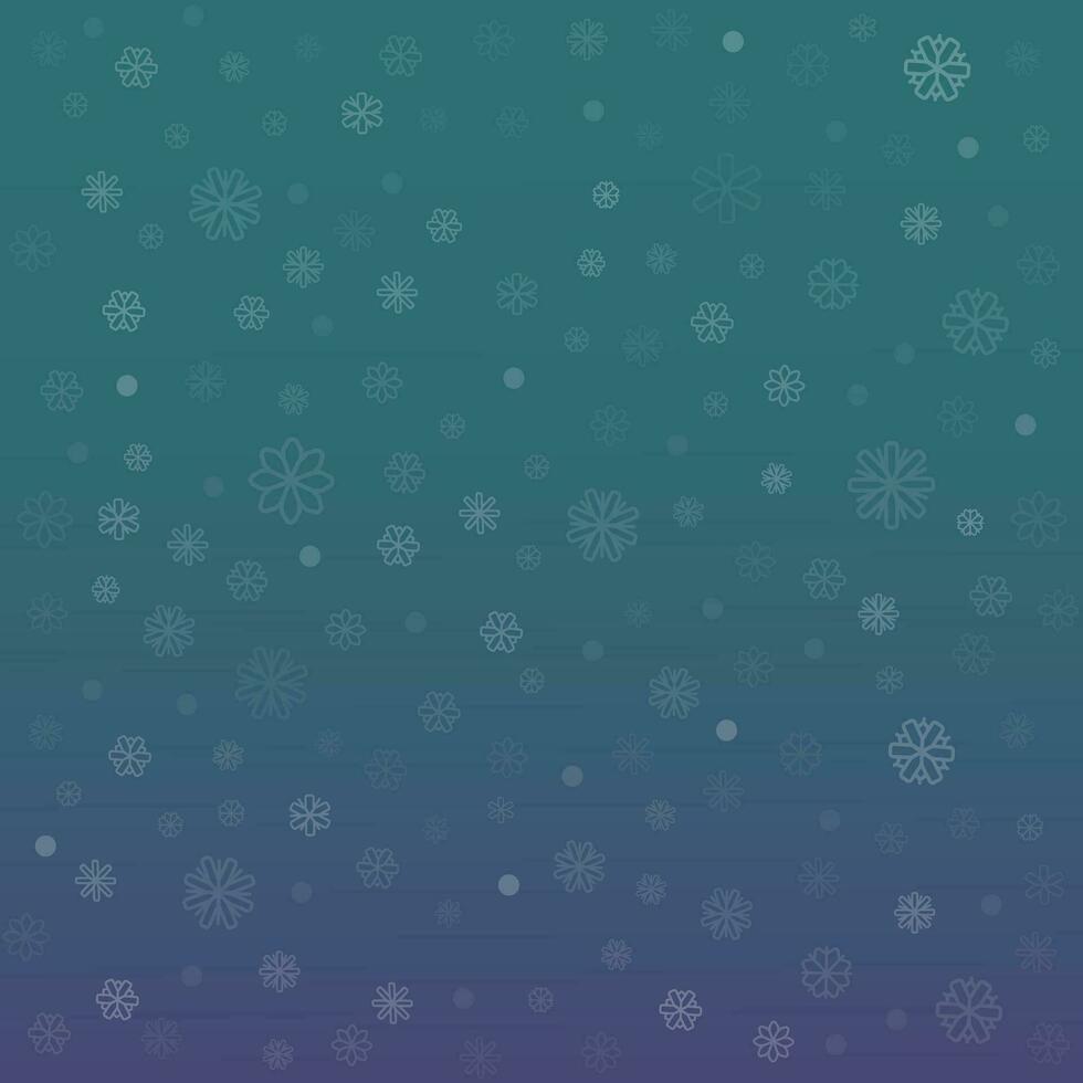 Background with snowflake snowfall. Abstract  mysterious purple and green background. Christmas vector card. Winter Christmas and New Year background. Vector illustration.