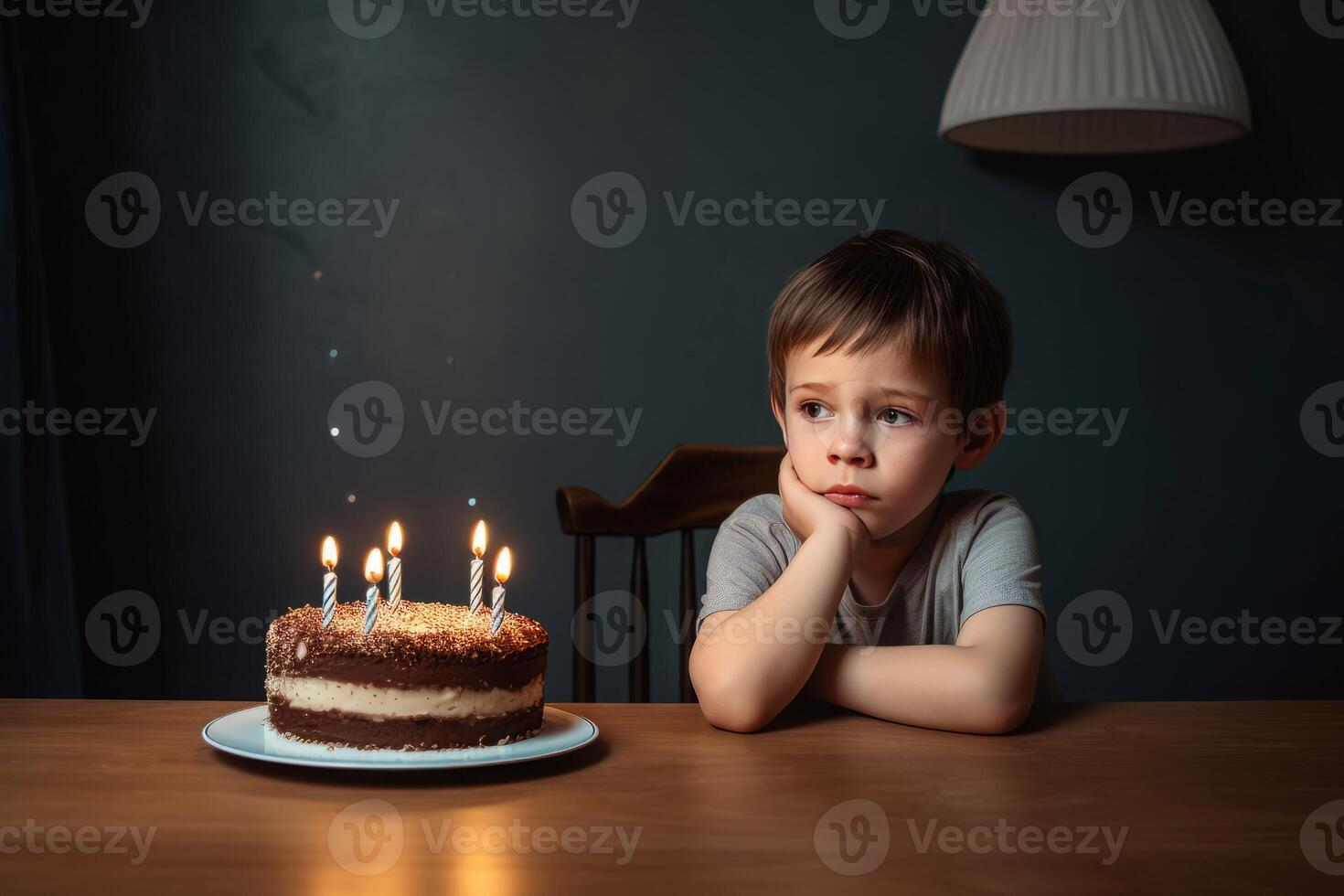 Birthday sad boy. Generate Ai photo