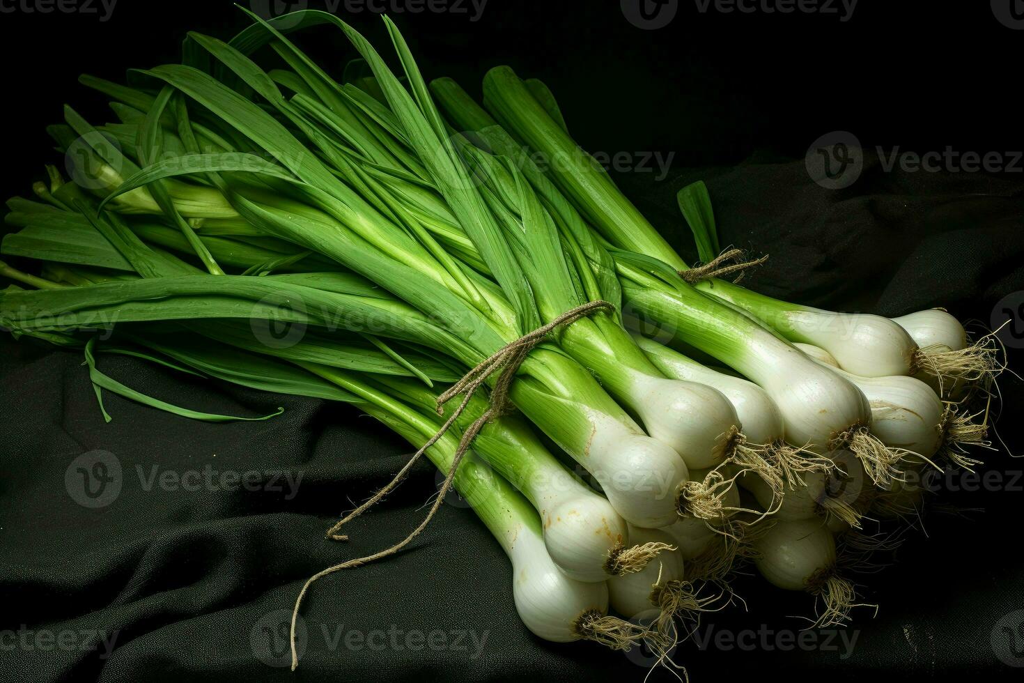 Fragrant Fresh green onions. Generate Ai photo