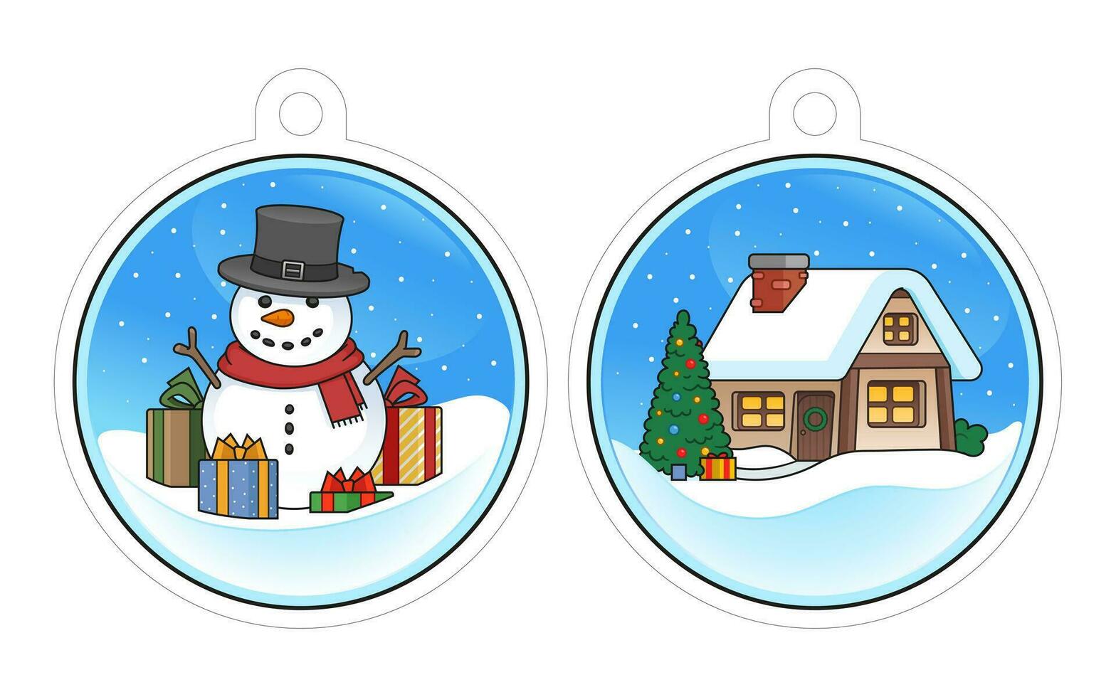 Vector illustration of a snowglobes.