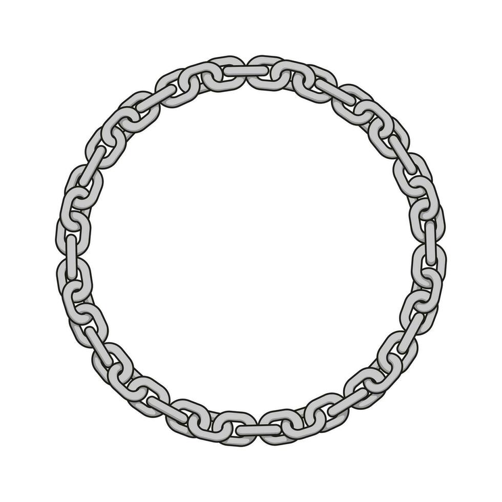 Vector chain in shape of circle. Isolated illustration.