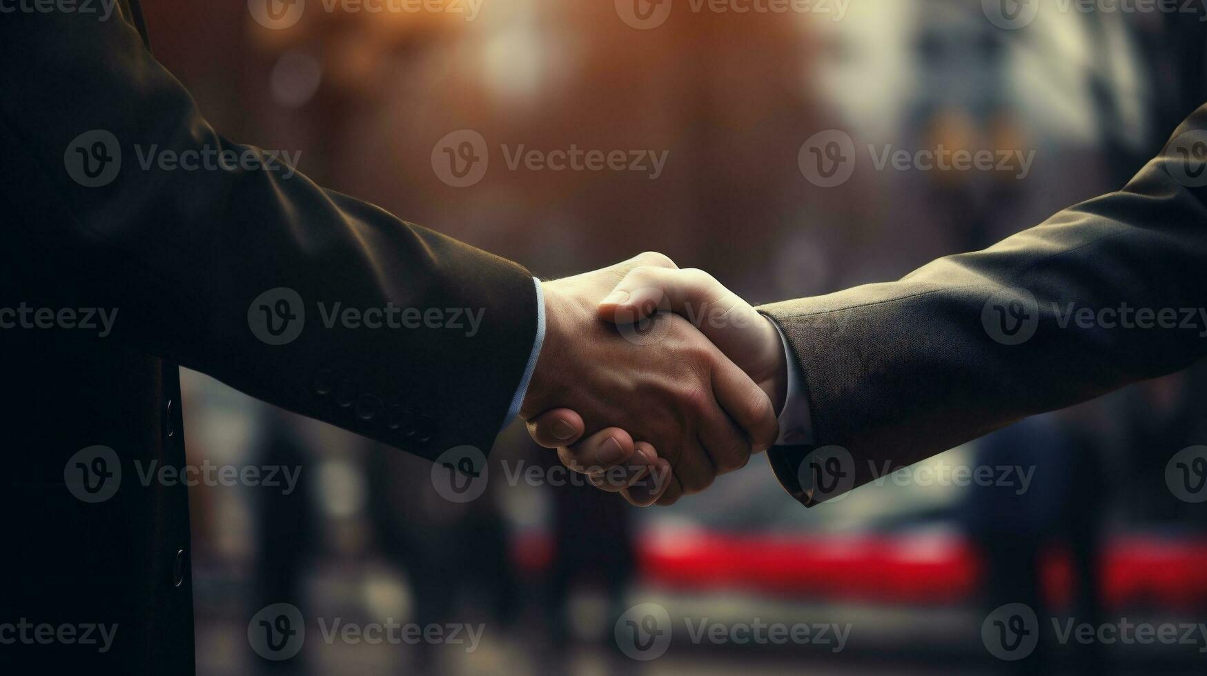 AI generative. Close-up of military people shaking hands with each other photo