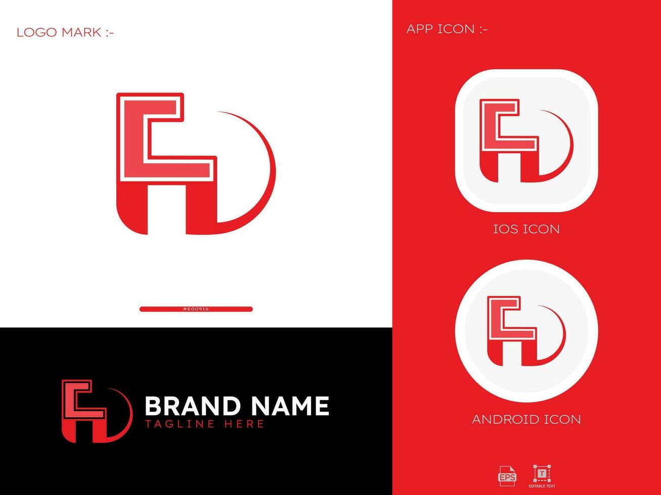 F C D Modern Letter Logo vector