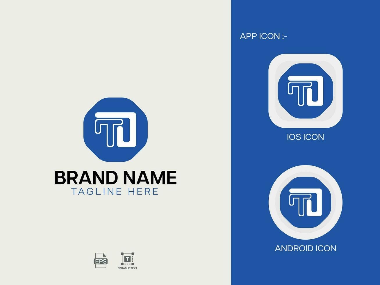 T J Modern Letter logo Design vector