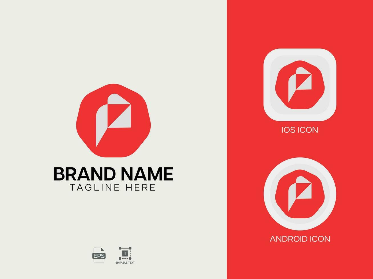 P Modern Letter Logo vector