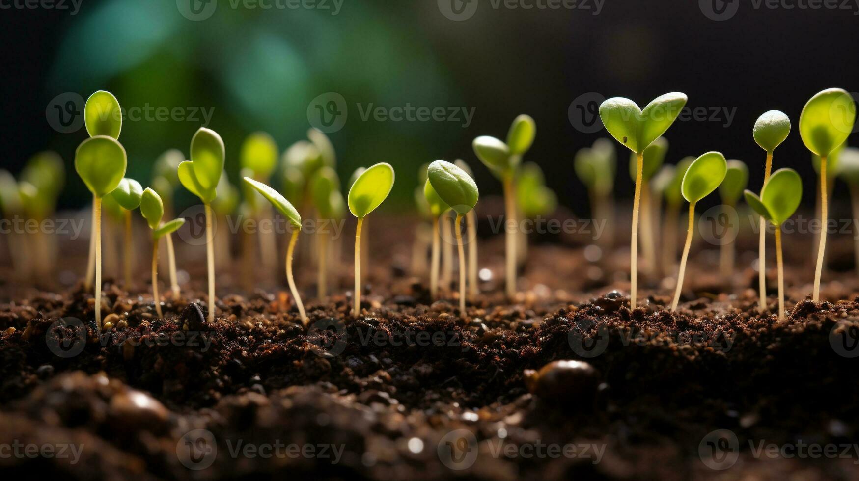 AI generative. Green seedling illustrating concept of new life and eco-friendly living photo