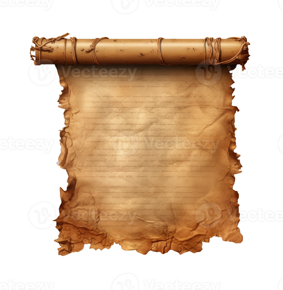 Old Paper Roll Ancient Papyrus - Generative AI png