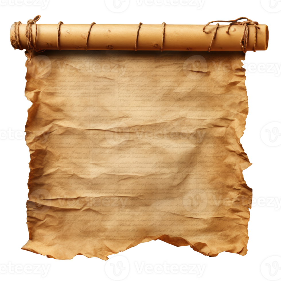 Old Paper Roll Ancient Papyrus - Generative AI png