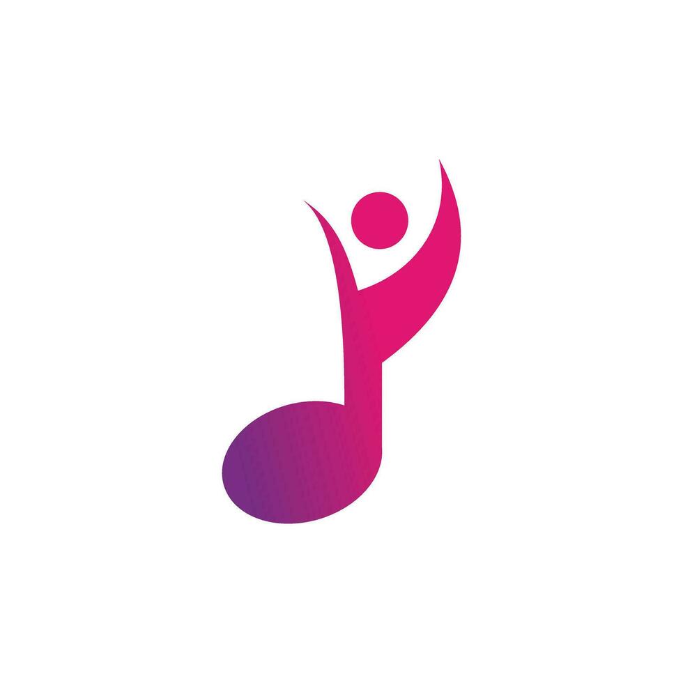 Music design element vector with modern creative human concept idea