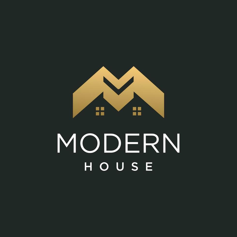 Modern house design element vector with modern creative concept idea