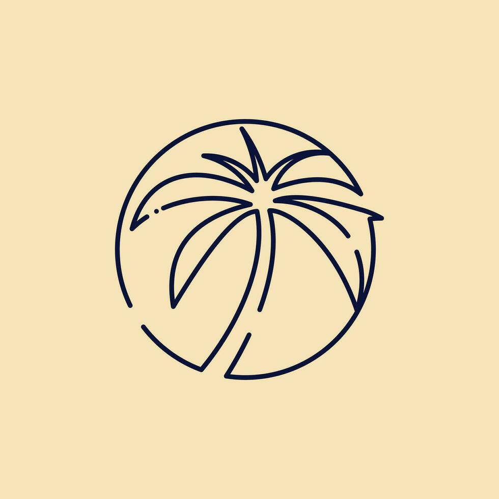 Palm tree design element vector with modern creative concept idea