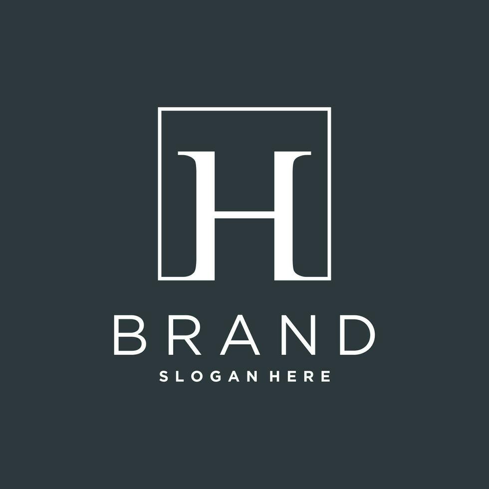 Letter H design with creative element idea concept vector