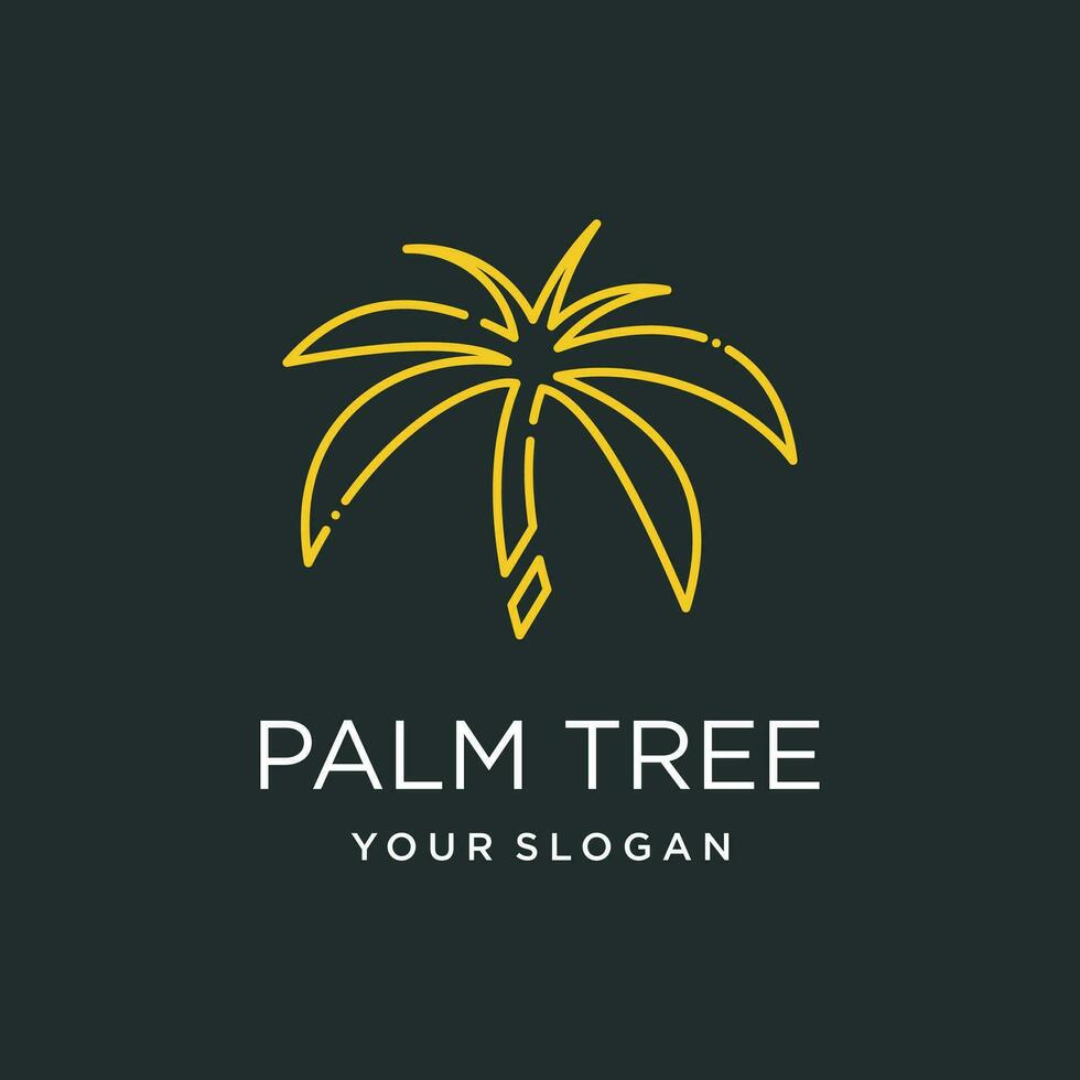 Palm tree design element vector with modern creative concept idea