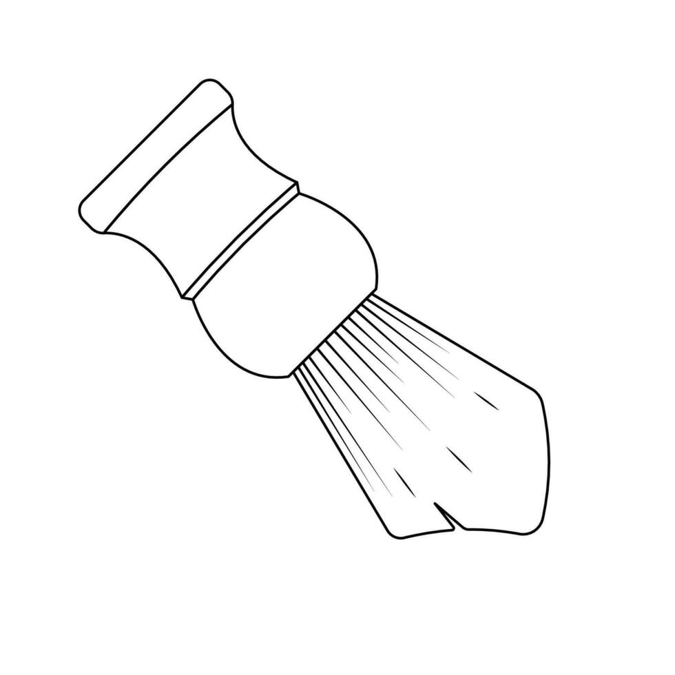 Shaving Brush Outline Icon Illustration on White Background vector