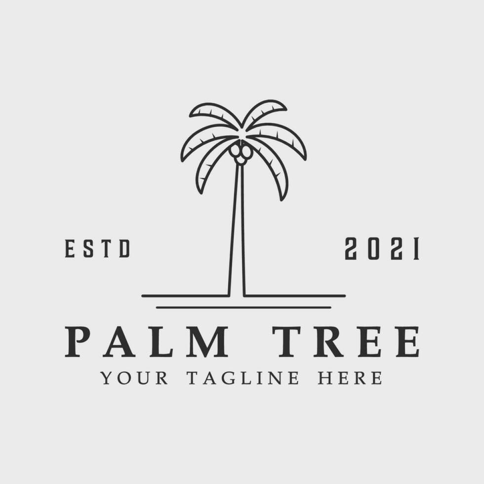 palm tree line art logo vector symbol illustration graphic design