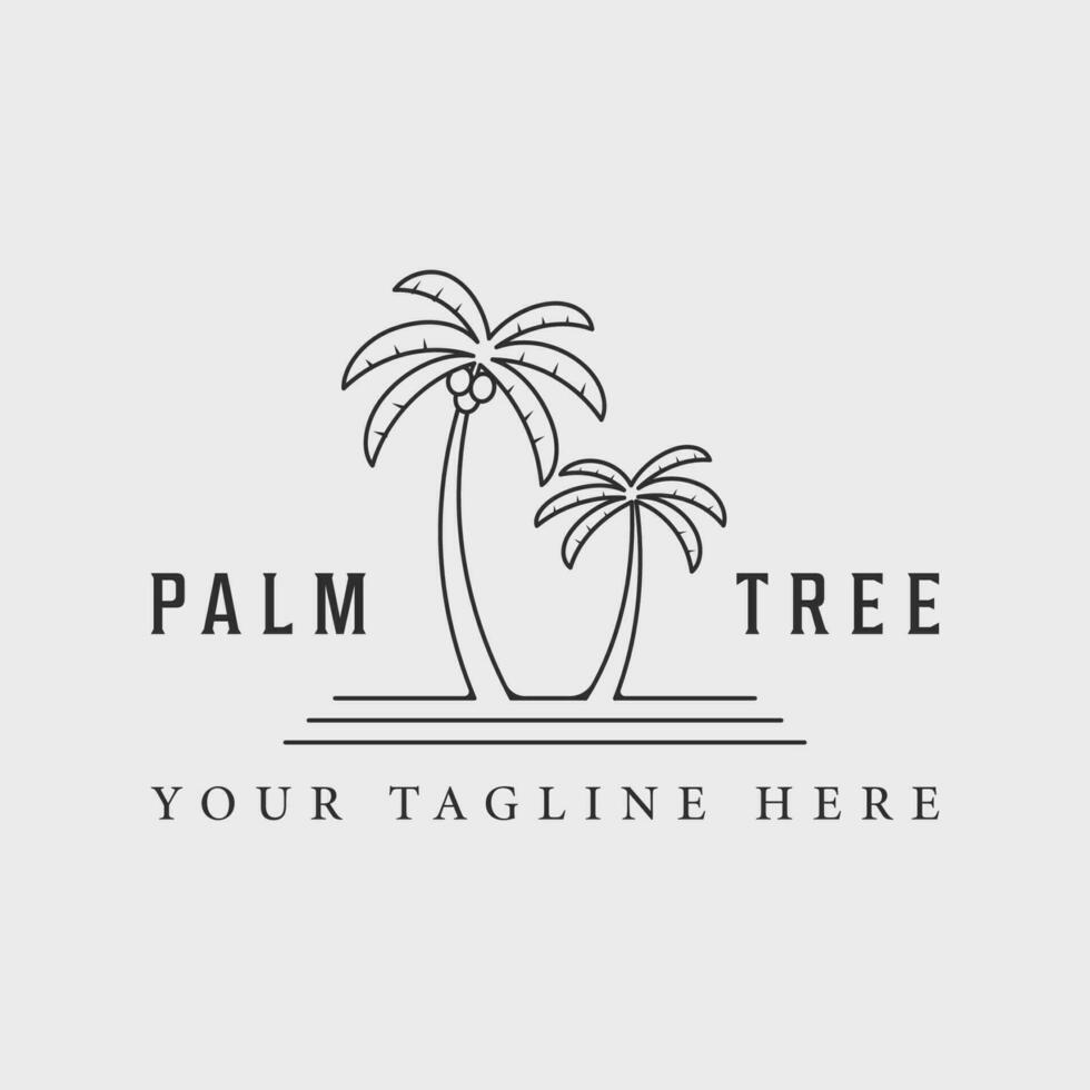 palm tree line art logo vector symbol illustration graphic design