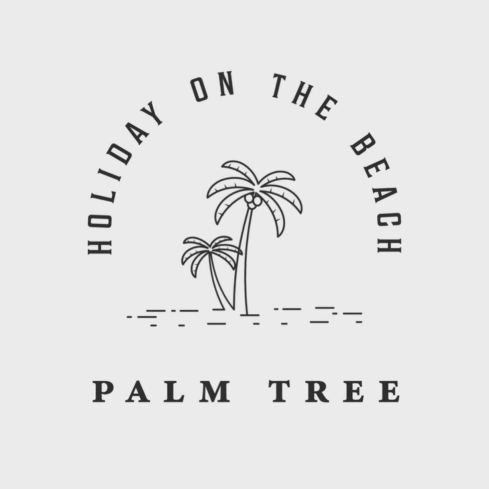 palm tree line art logo vector symbol illustration graphic design