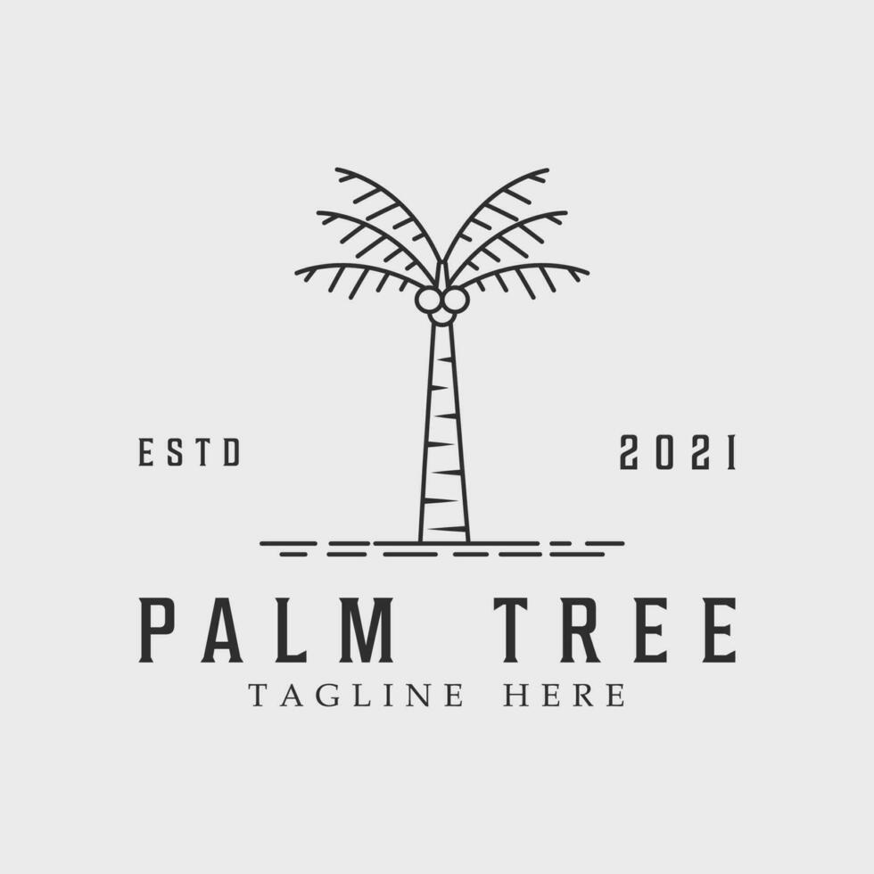 palm tree line art logo vector symbol illustration graphic design