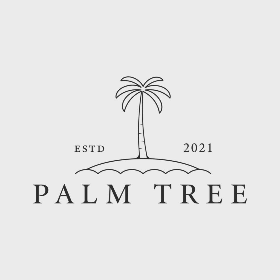 palm tree line art logo vector symbol illustration graphic design