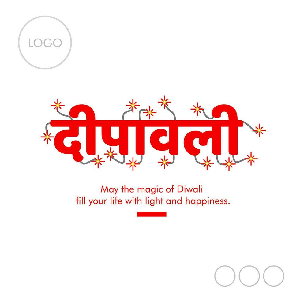 Happy Diwali greetings social media post template with hindi text. vector