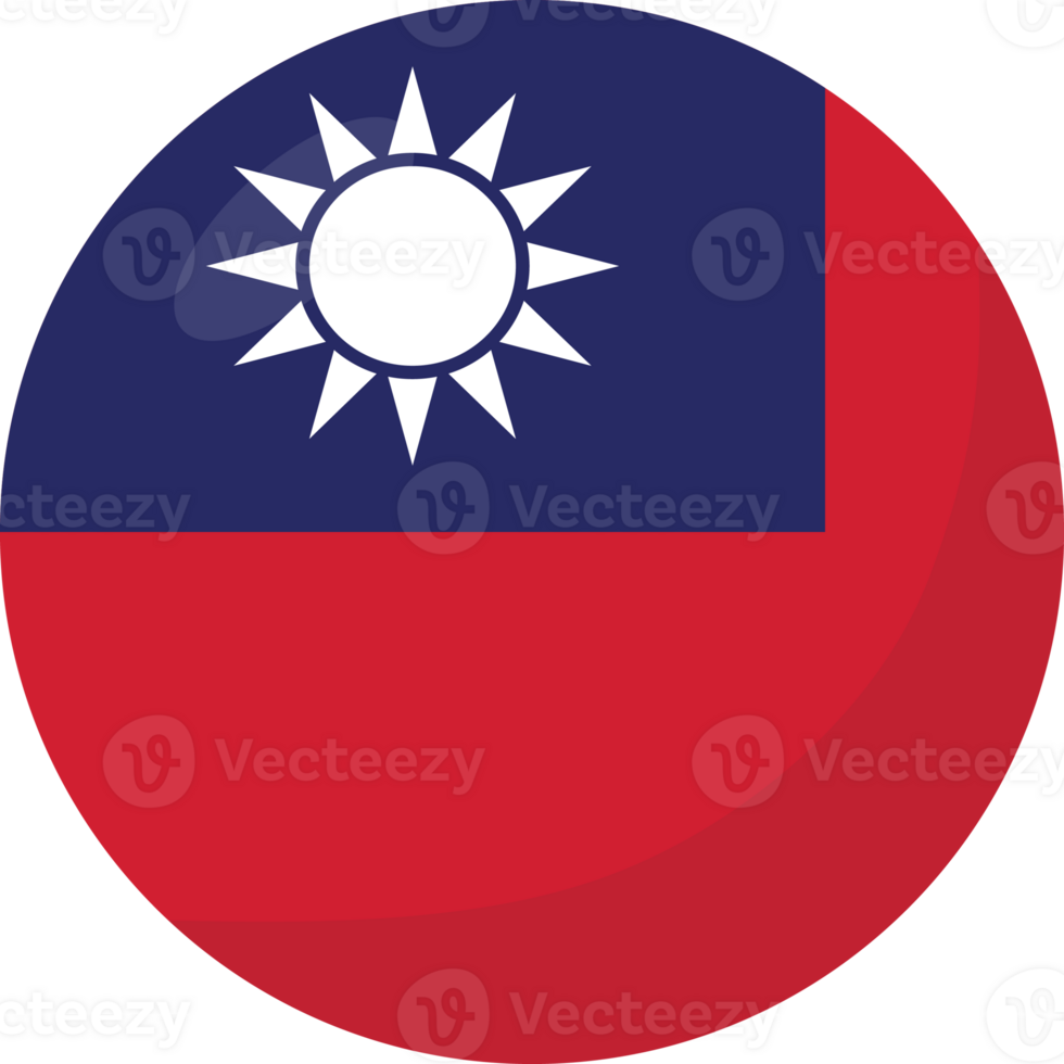 Taiwan flag circle 3D cartoon style. png