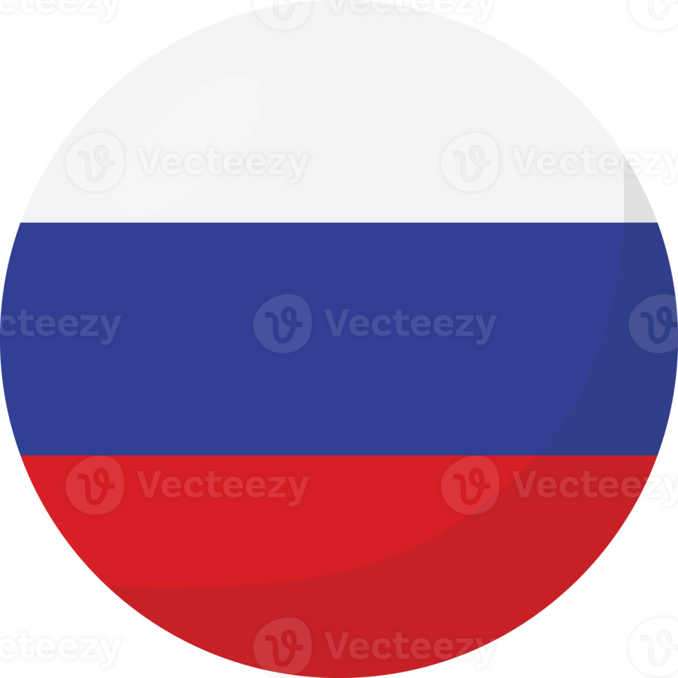 Russia flag circle 3D cartoon style. png