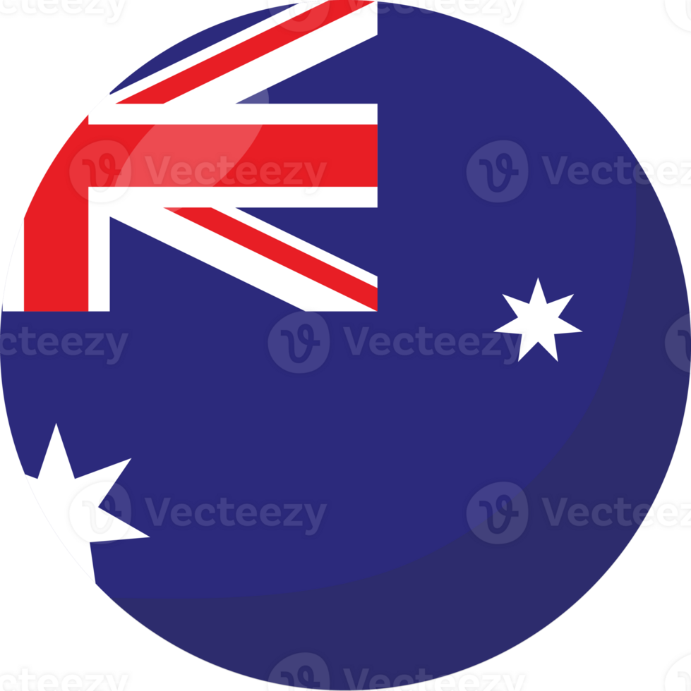 Australia flag circle 3D cartoon style. png