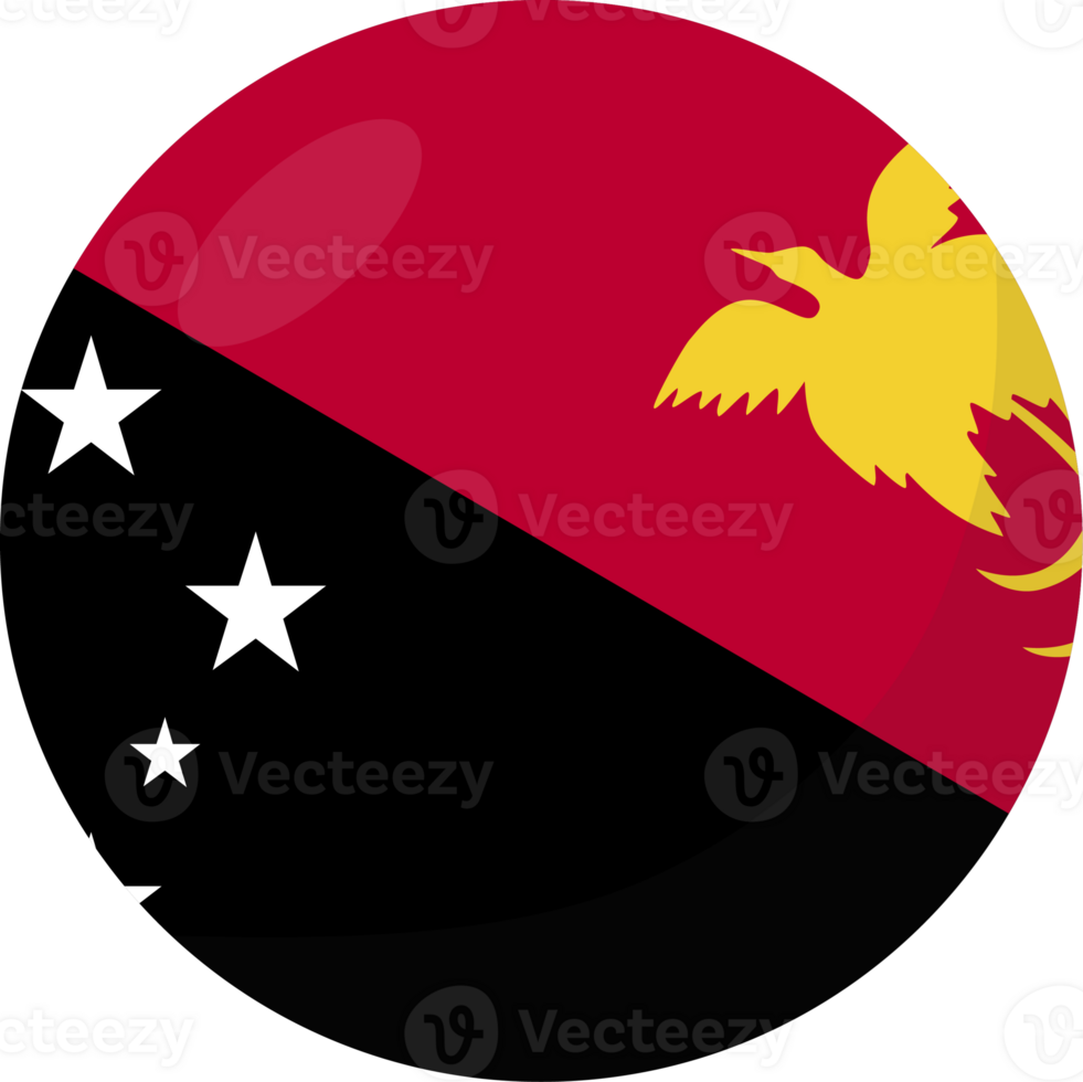 papouasie Nouveau Guinée drapeau cercle 3d dessin animé style. png
