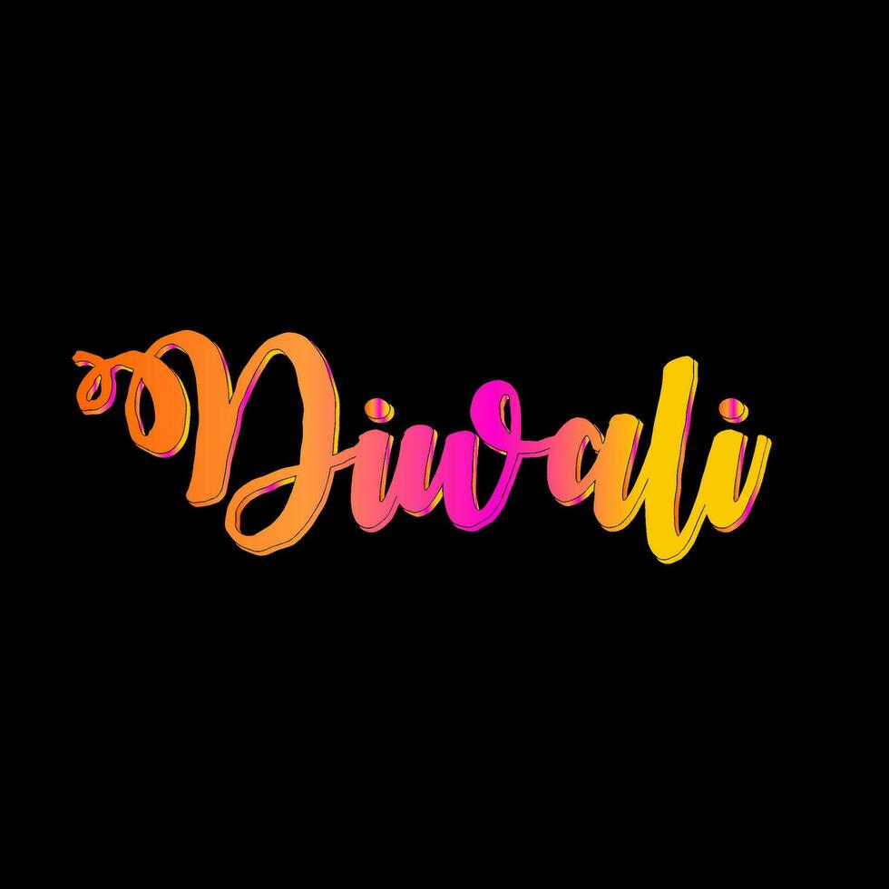 Diwali vector typography with handmade font.