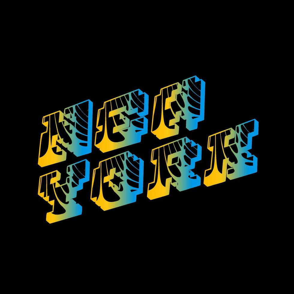 New York typography vector on a black background.