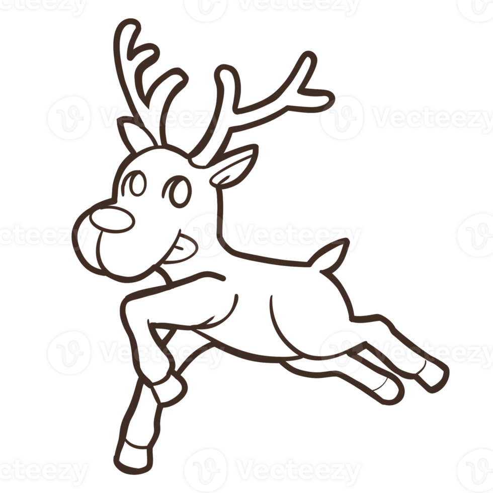 happy cute  reindeer christmas jumping action png