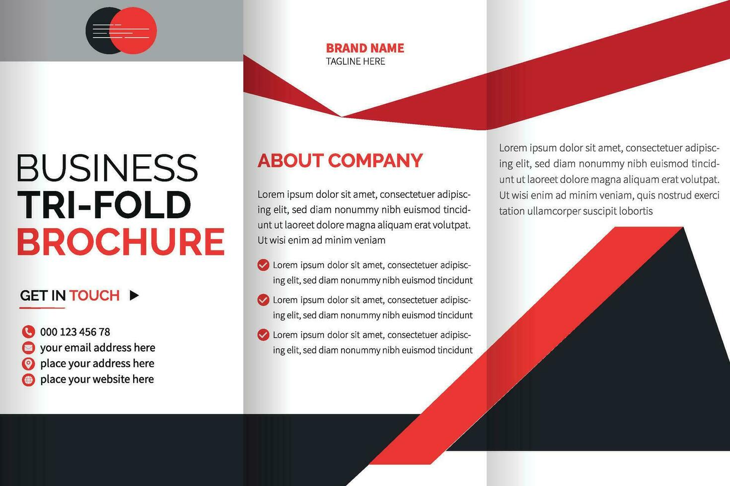 tri fold brochure design with space vector