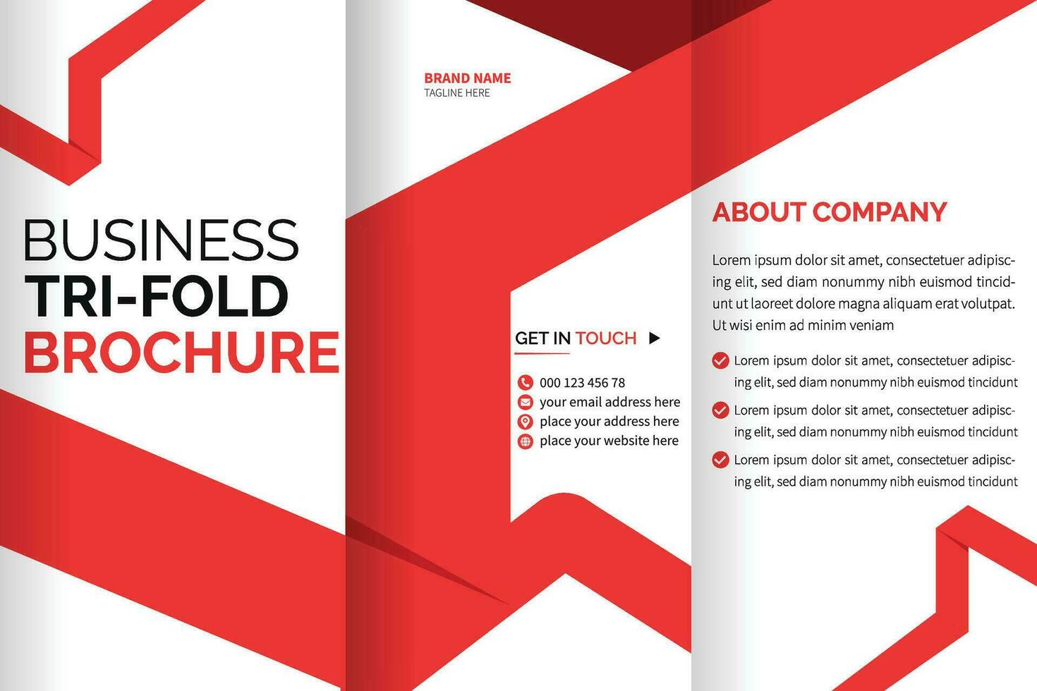 tri fold brochure design with space vector