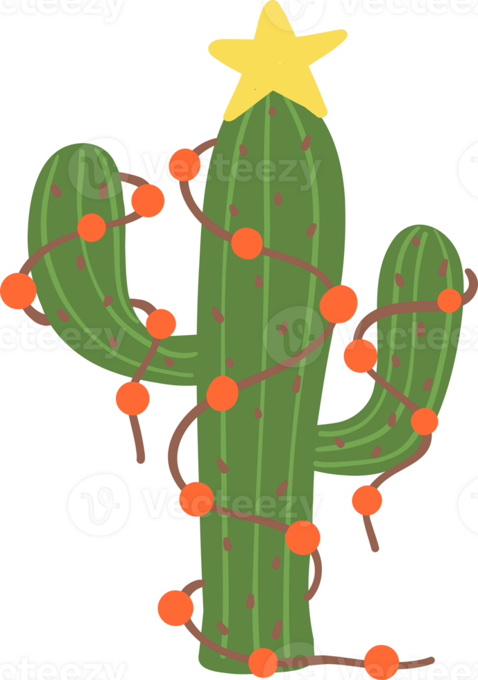 Christmas Cactus Cowboy Cartoon Drawing png