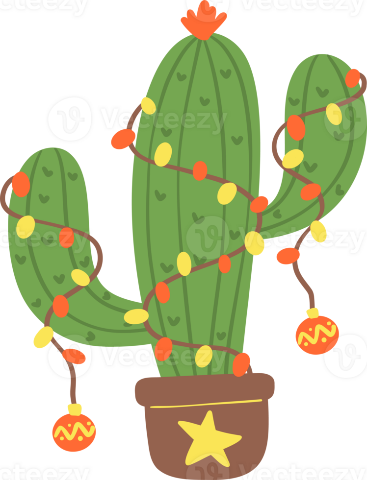 Christmas Cactus Cowboy Cartoon Drawing png