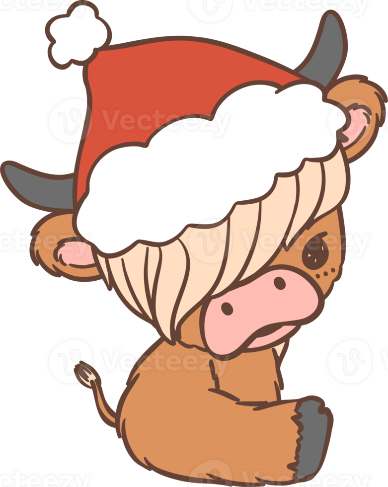 Christmas cow cartoon kid png