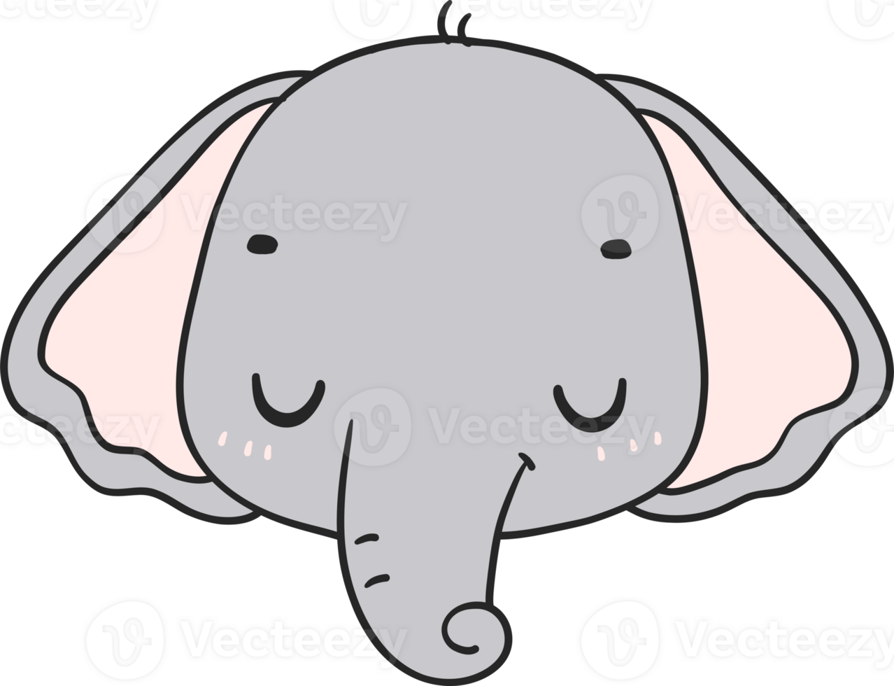 Baby Elephant cartoon doodle png