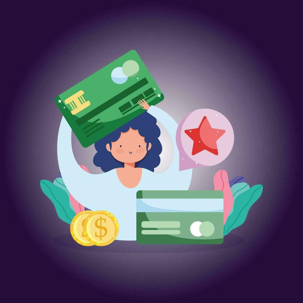 Design Of Woman Paying - 1 vector