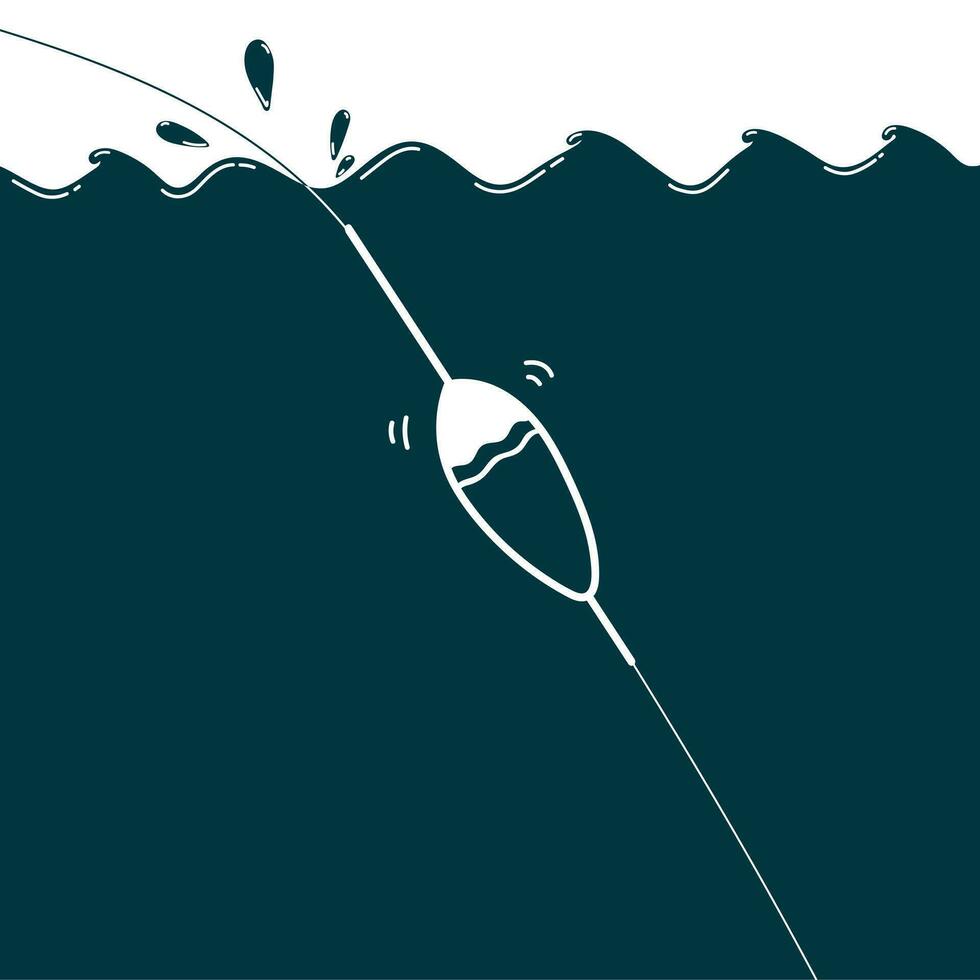 Float fishing in the water. Catch fish. vector