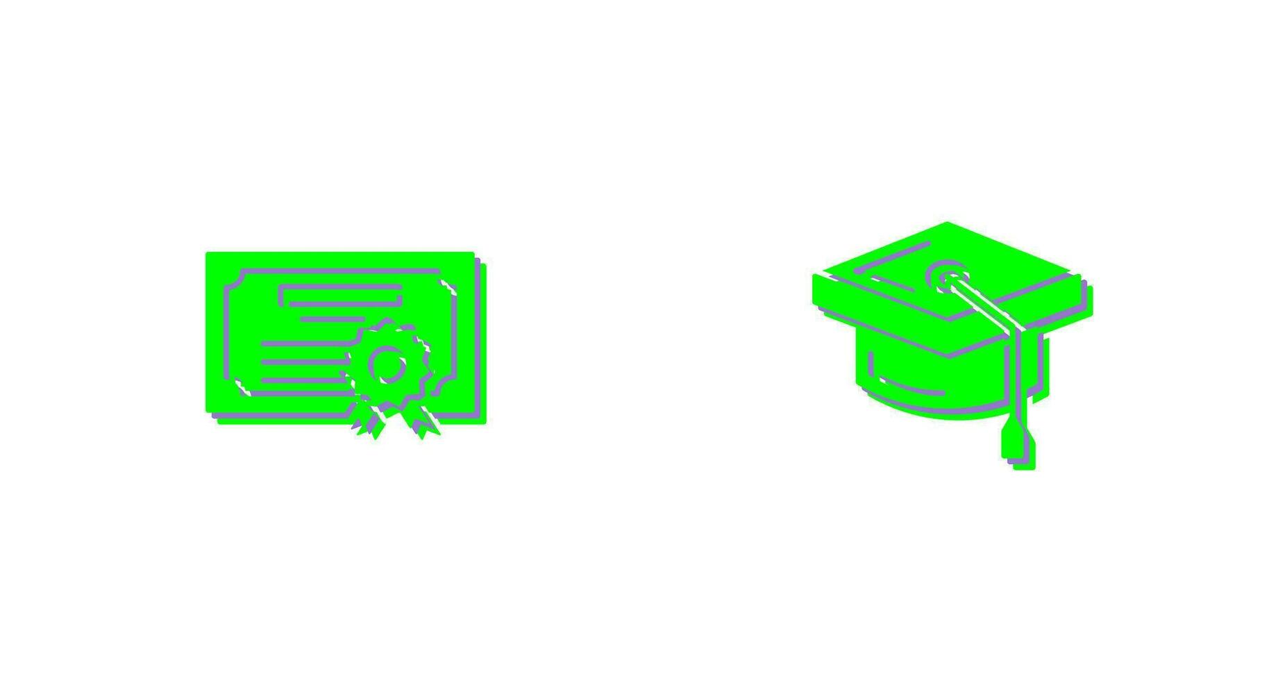 Diploma and Cap Icon vector