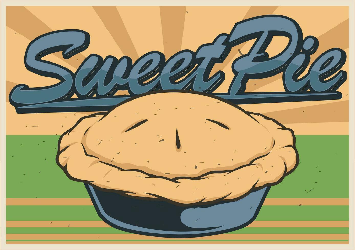 sweet pie vintage poster design vector