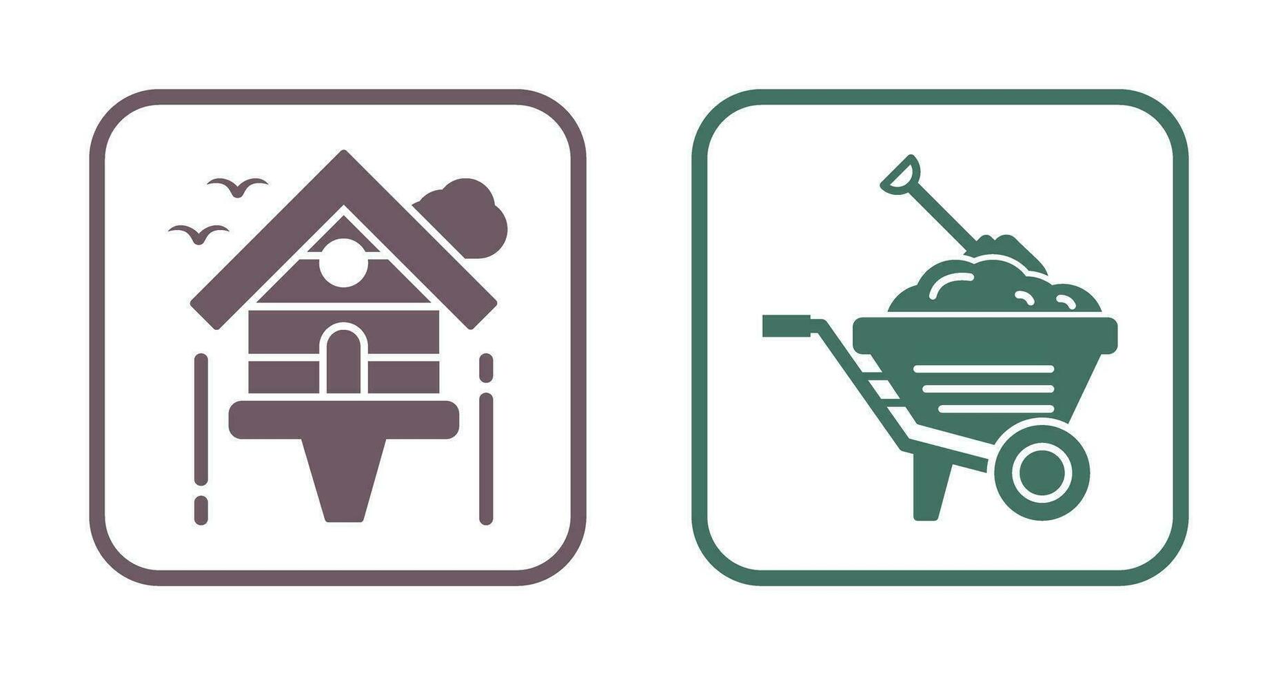 Diging and Birdhouse Icon vector