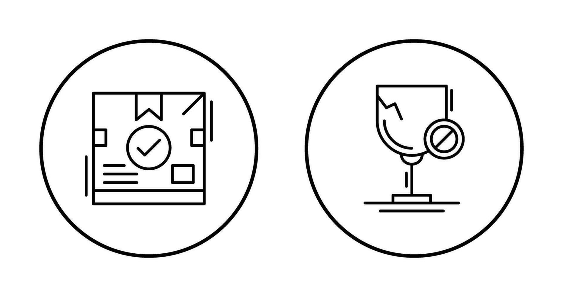 delivery box and glass Icon vector