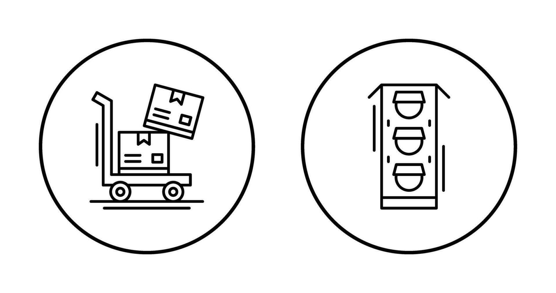 trolly and traffic light  Icon vector