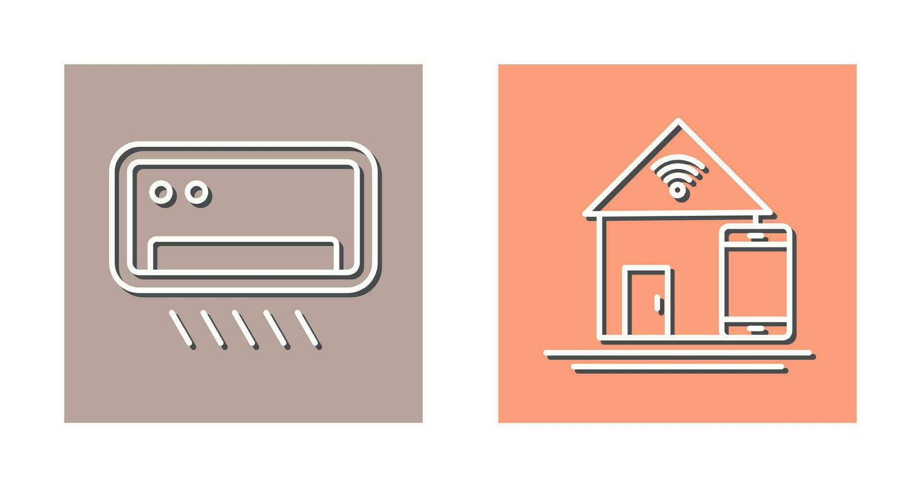 Air Conditioner and Home Automation Icon vector